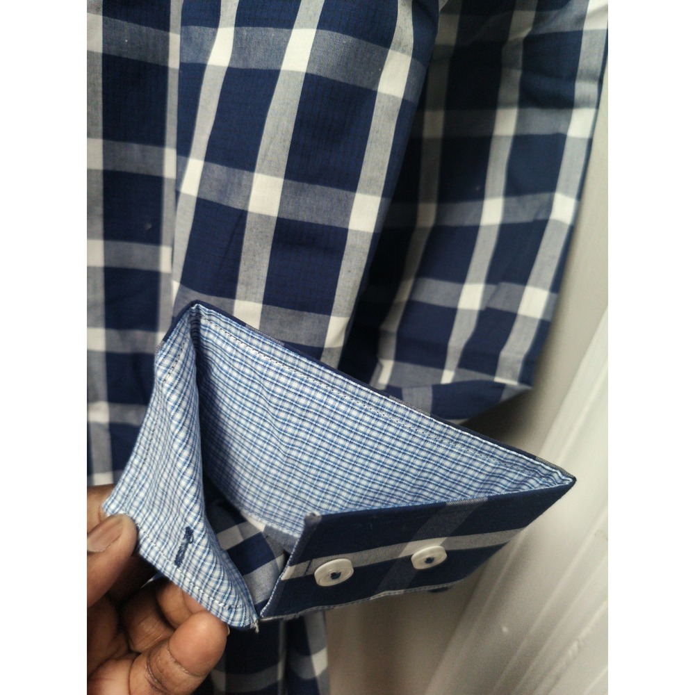 Nick Graham Modern Fit Men's Cotton Dress Shirt & Tie Set Blue 2XL 18-18.5 36-37 - Picture 11 of 12